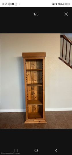 Tall Narrow Solid Wood Bookcase