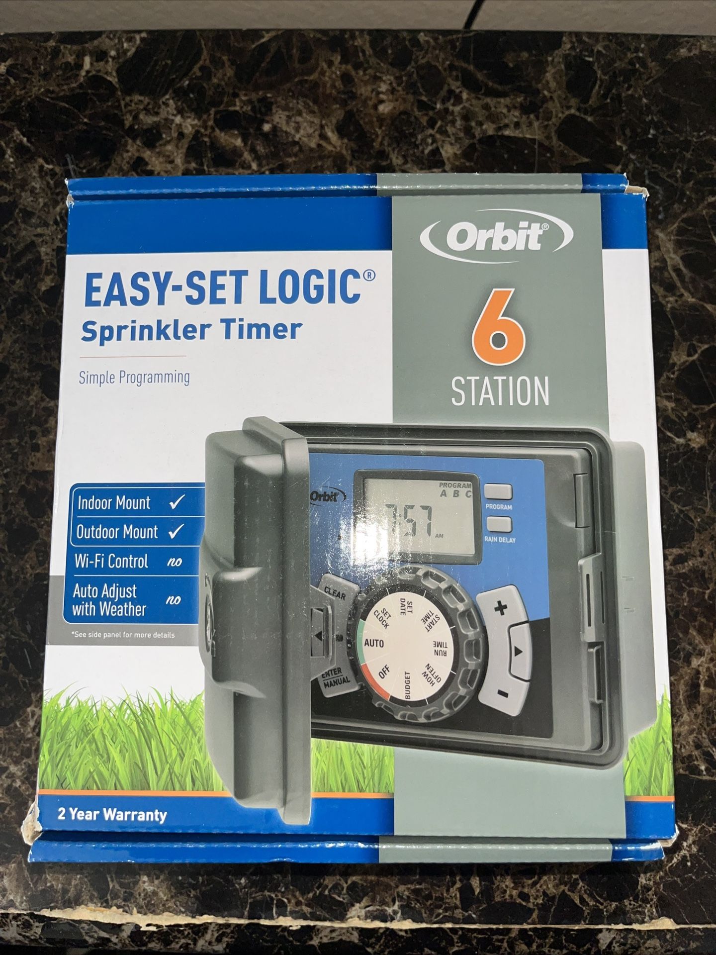 Orbit, six station sprinkler timer. Model 27896.