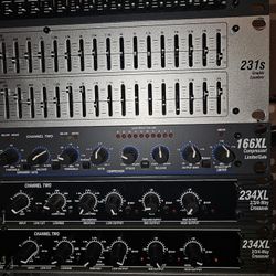 DBX Graphic Equilizers, Compressors, 2/3/4-Way Crossovers Aand Feedback Destroyer.  $100  Each