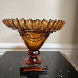 Amber Hersey by Imperial Ipswich 5-1/2” Compote - Early 1960s