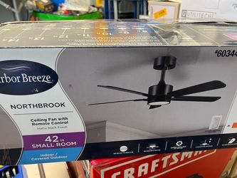 Northbrook 42-in Matte Black LED Covered Outdoor Ceiling Fan With Light and Remote