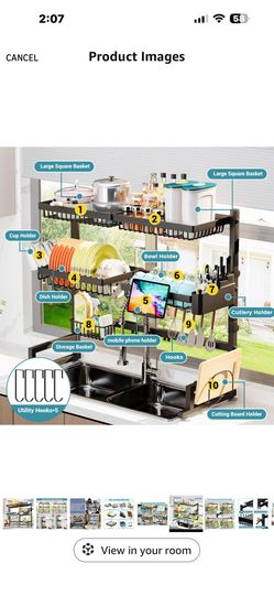 Over The Sink Dish Drying Rack Design 2 Tier Large Dish Rack (27x13x34