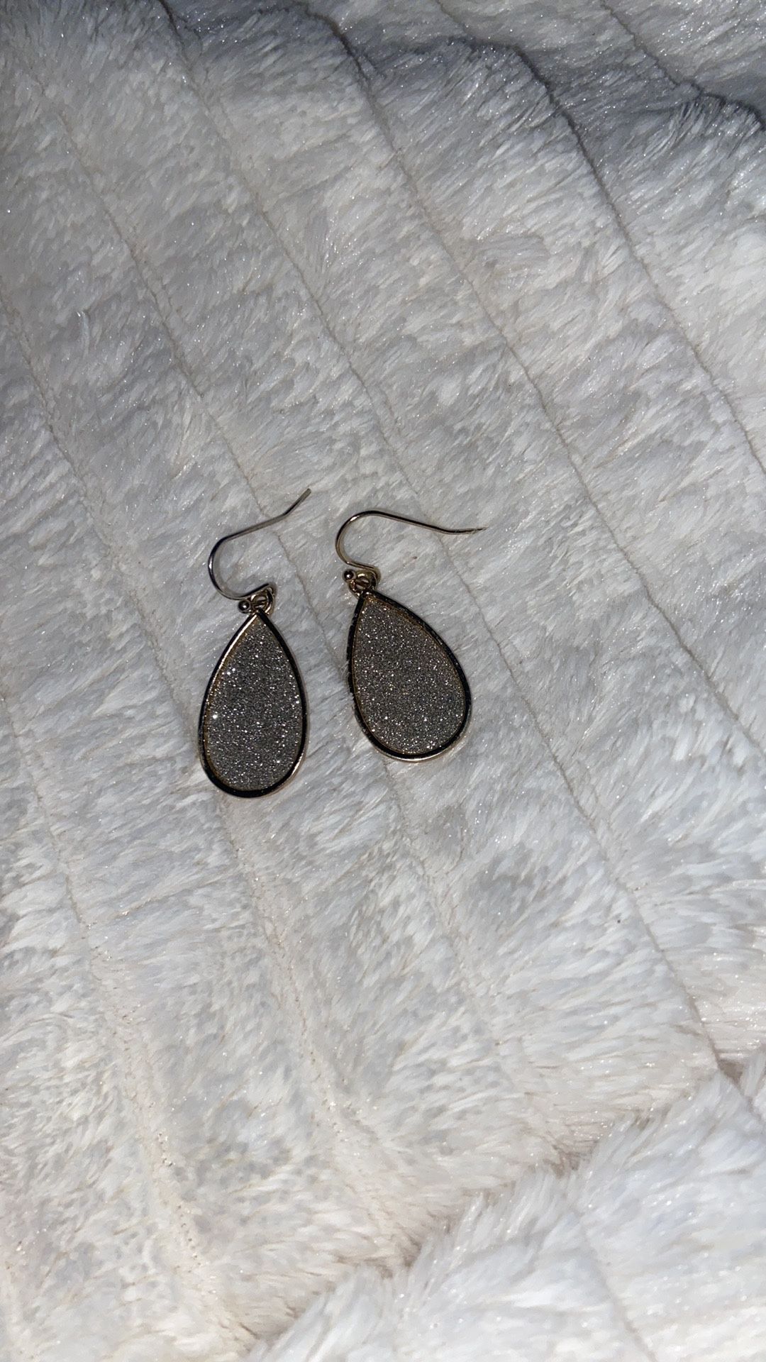 Gold And Silver Sparkle Teardrop Earrings