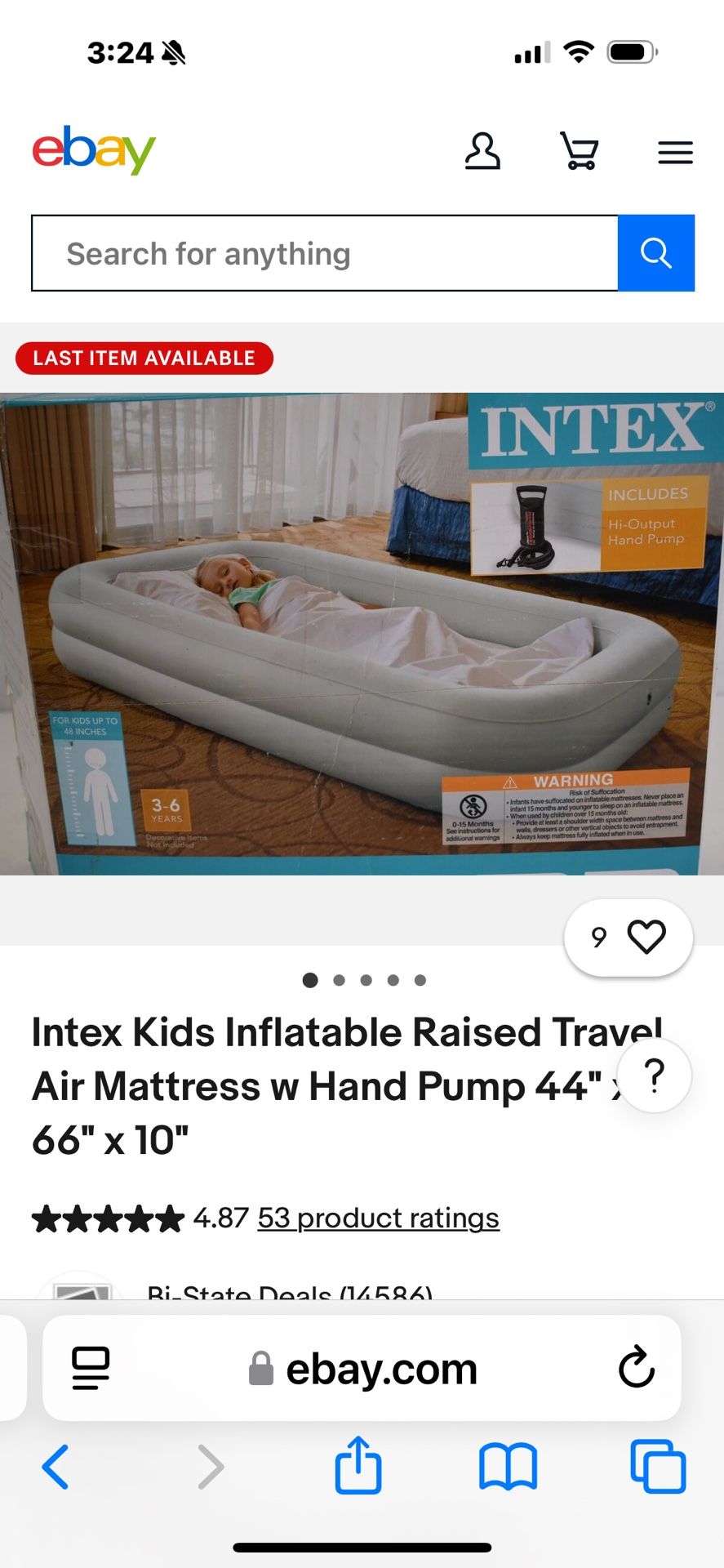 Toddler Inflatable Travel Bed