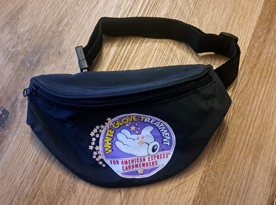 Vintage Walt Disney World Fanny Pack Adjustable White Glove Belt Bag WDW