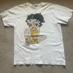 Vintage Los Angeles Lakers Betty Boop White T Shirt 