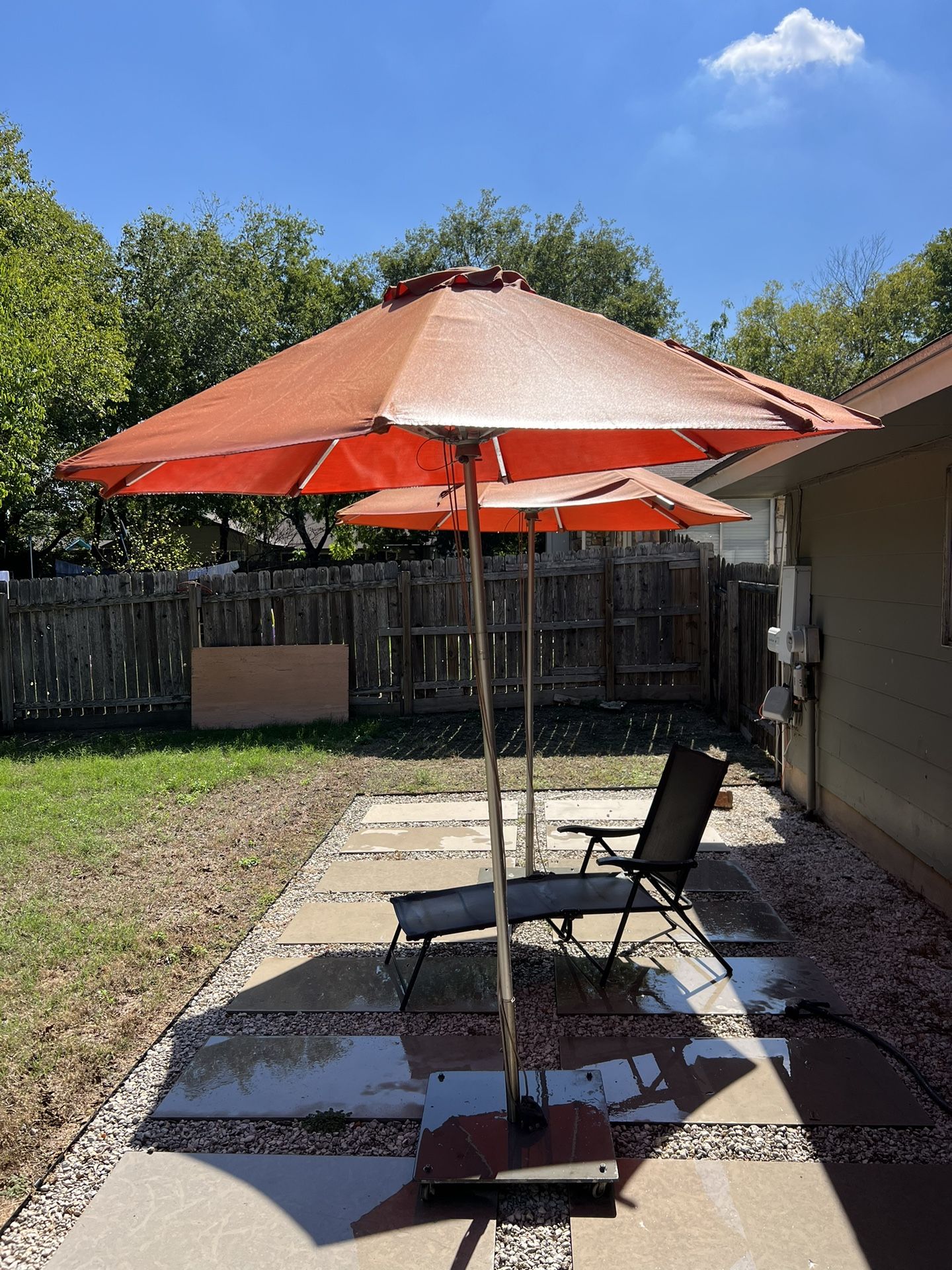 Luxury Pool Umbrellas with weighted rolling stands