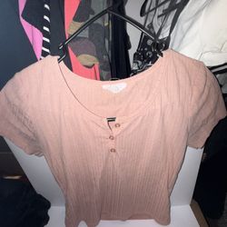 Girls Pink Crop Top Small