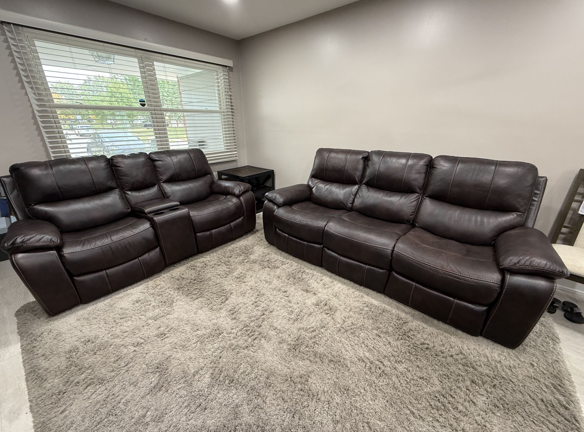Leather sofa and Love Seat