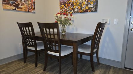 Dining Table with 4 Chairs, size 66"×42"