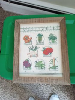 13 1/2" x 16 1/2" Antique cross Stitch in brand new Frame