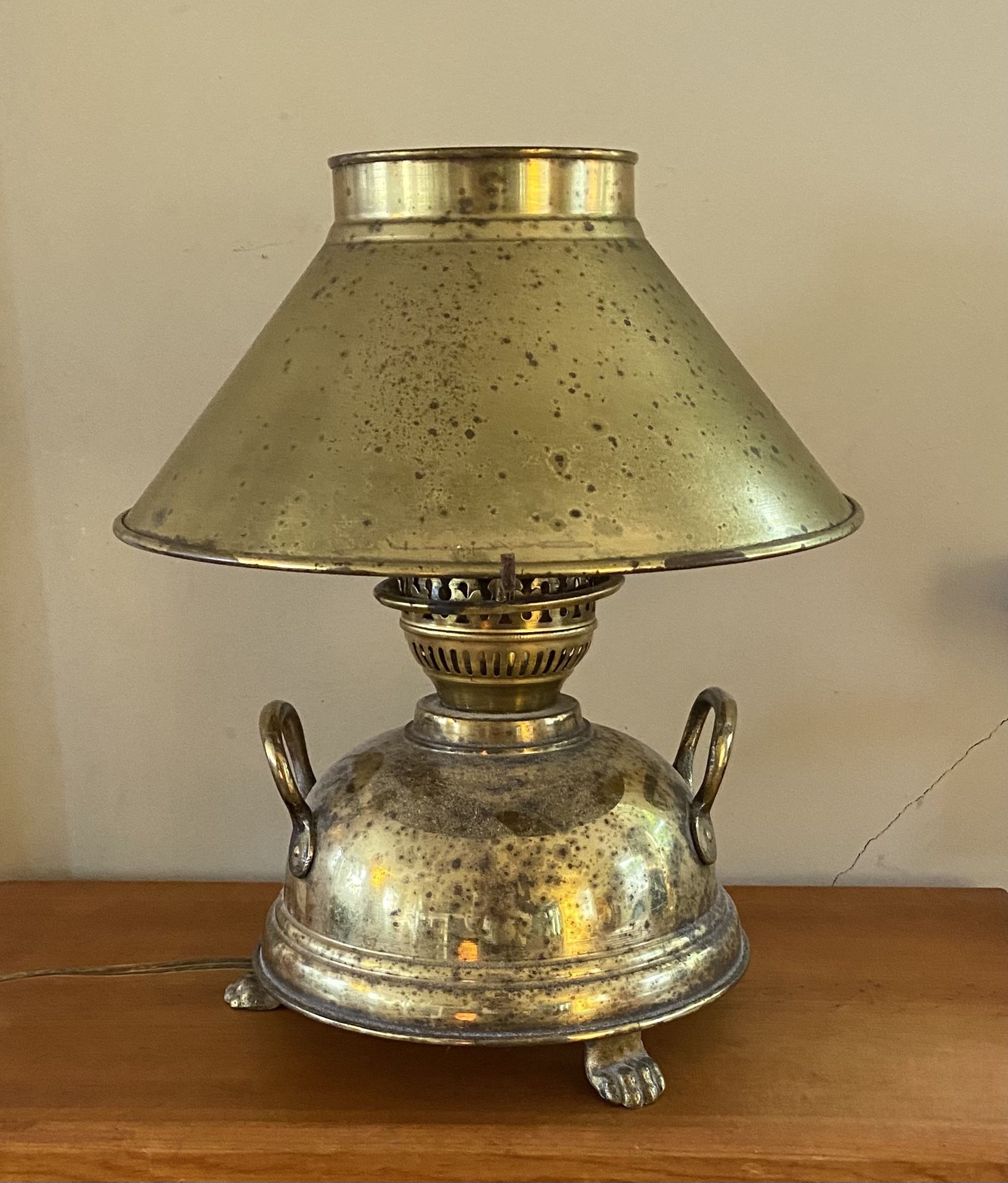 Antique Desk Lamp, Brass