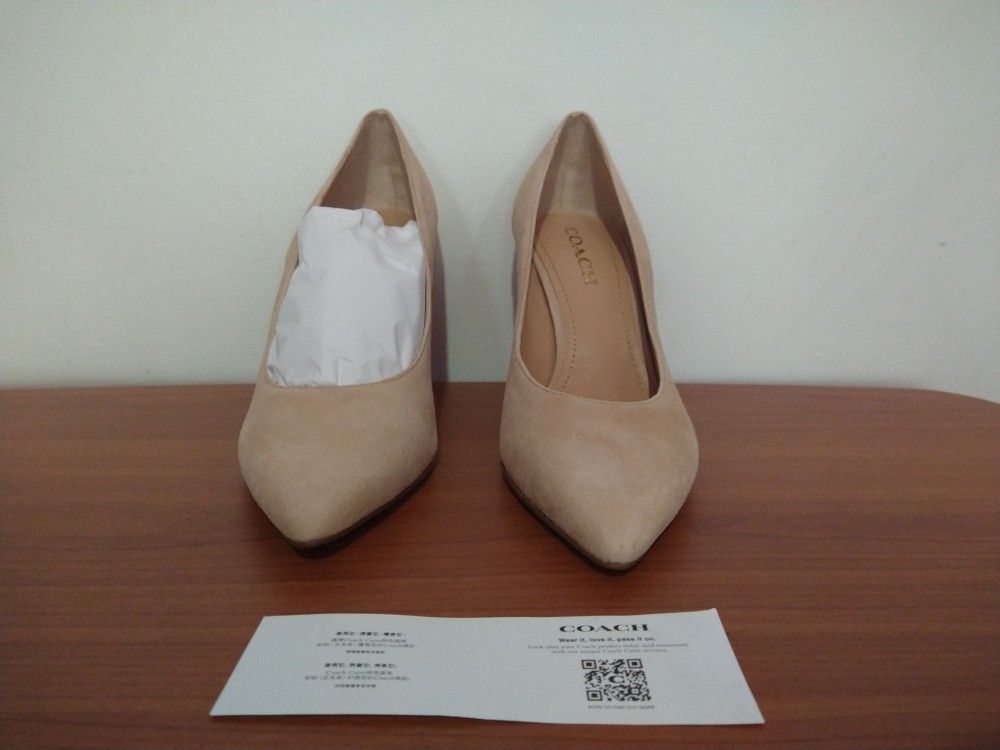 NEW! Coach Women's Skyler Suede Pump, Size 8.5, Beechwood Elegant