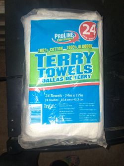 ProLine 24-Pack Cotton Terry Towels 14x17in