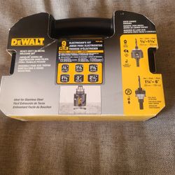 Dewalt 9pc Electrician Kit..heavy Duty Bi Metal Hole Saw Set