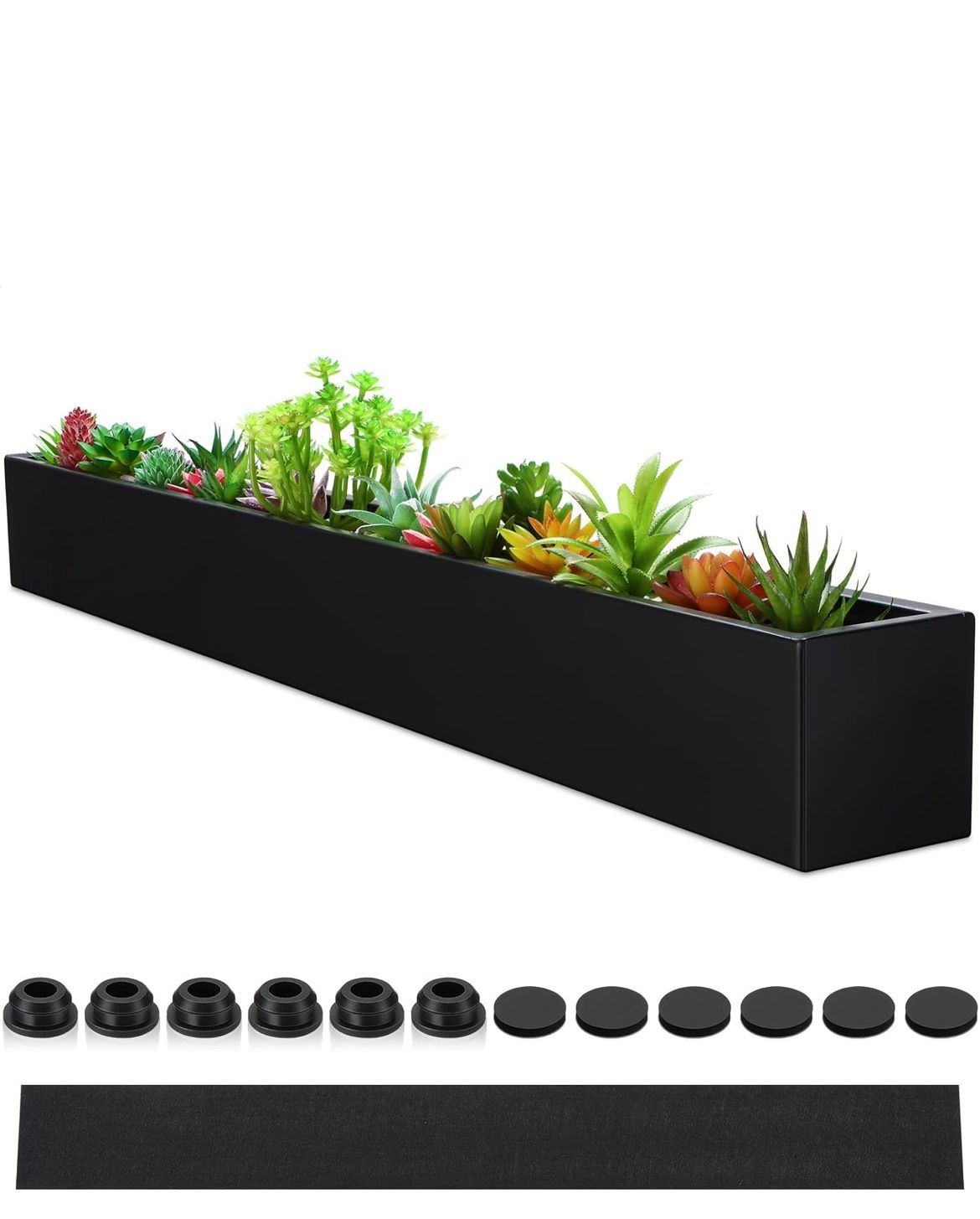 32 x 3.5 x 3.5 Inch Long Rectangular Planter Box 