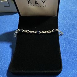 kay jewelers bracelet with blue diamonds 