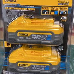 Dewalt   Power Stack.  2  X  5 AH  Battery Set 