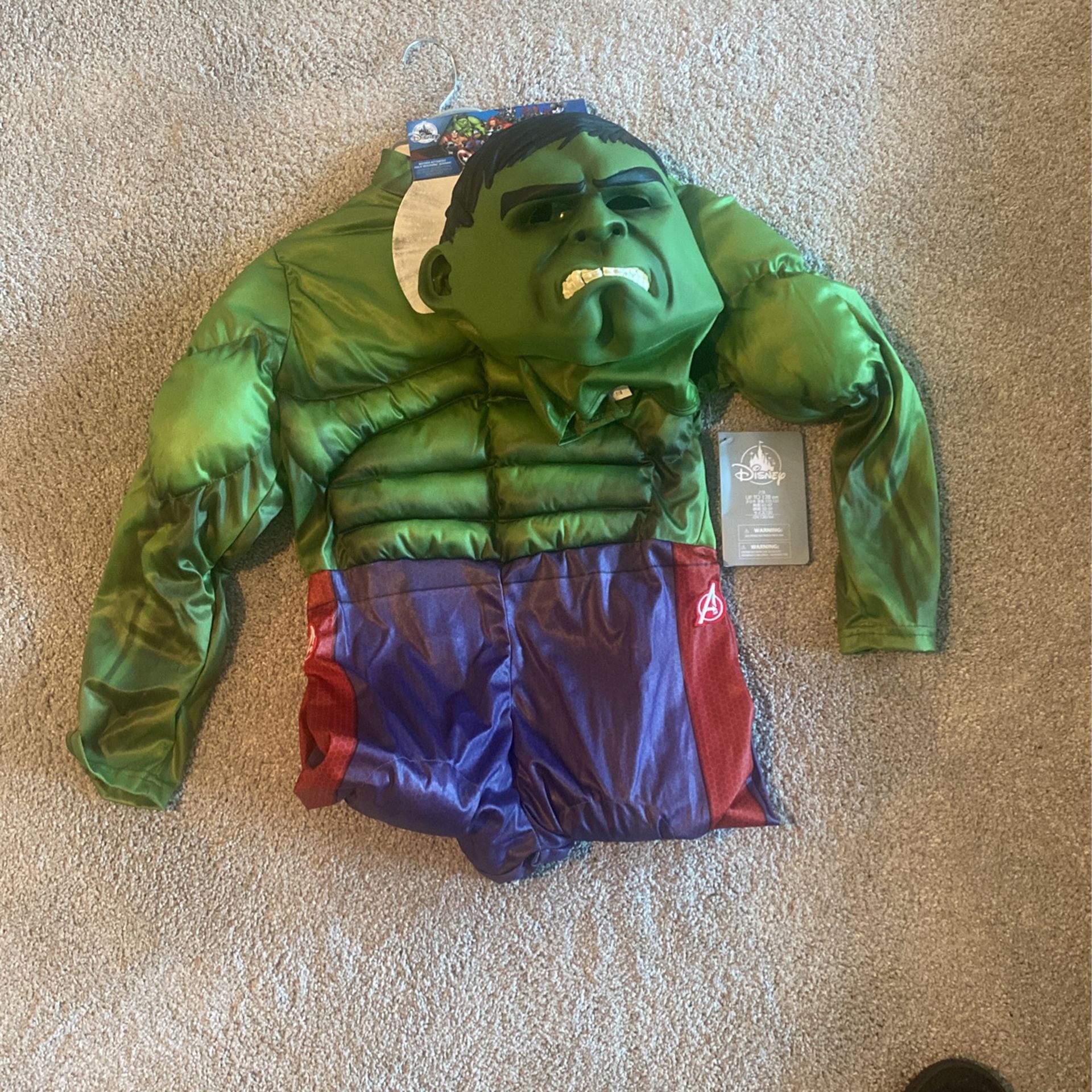 Disney Store Hulk Costume Size 7/8- New With Tags