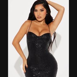 Black Sequin Dress