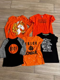 Lot of 5 Girls Halloween Shirts