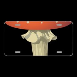 License Plate Novelty Car Front Mushroom Fly Agaric Red Toxic Nature
