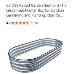 Ezioss New Raised Galvanized Planter Box