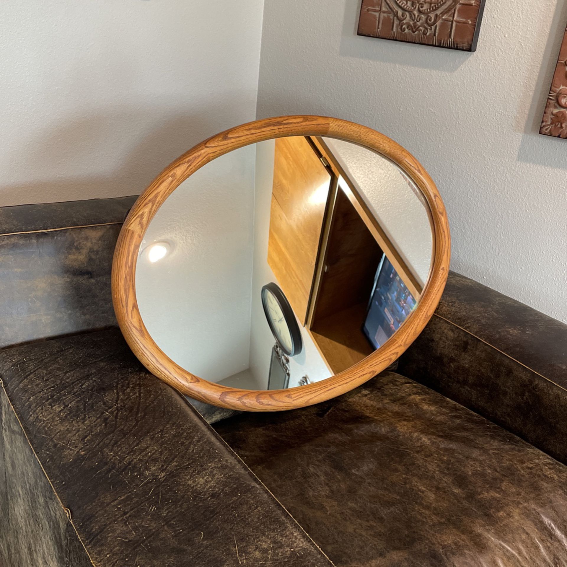 Oak Oval Mirror 