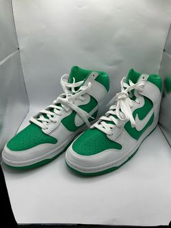 Nike Dunk High Green and White Sneakers ( no box)