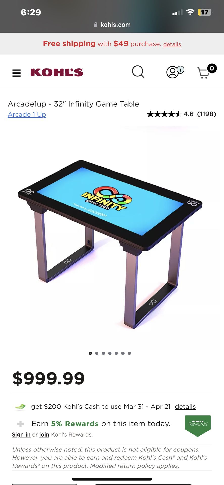 Arcade 1Up Infinity Game Table