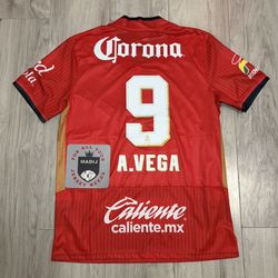 Toluca Fc Home Jersey Bicampeon Patch Alexis Vega 