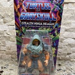 NEW MATTEL MOTU X TMNT TURTLES OF GRAYSKULL STEALTH NINJA HE-MAN -b