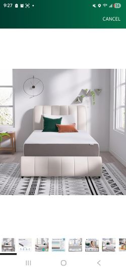 Amazon Basics Memory Foam Mattress, Soft Plush Feel, 12 Inch, Full, White/Grey