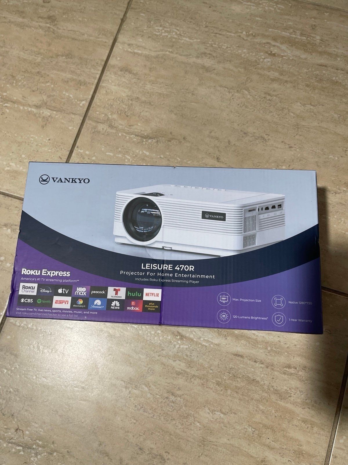 Vankyo Leisure 470R HD Mini Projector with Roku Express Streaming Player