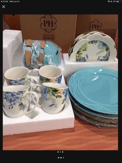 Princess House Set Vajilla Aqua Floreado Marbella for Sale in South Gate CA OfferUp