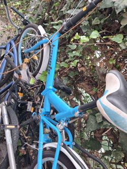 Blue Folding Bicycle