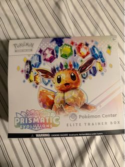 Prismatic evolutions pokemon center elite trainer box