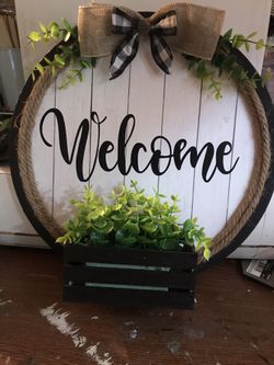 Farmhouse welcome wreath