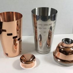 OGGI Dial-a-Drink Copper/Stainless Cocktail Shaker/4 Piece/15 recipes mixer gold