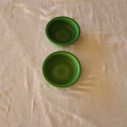 2 Vintage Fiesta  Medium  Green  Bowls 