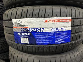 Atlander 225/45/17 All Season Tires installed (4) New 50,000 Mile