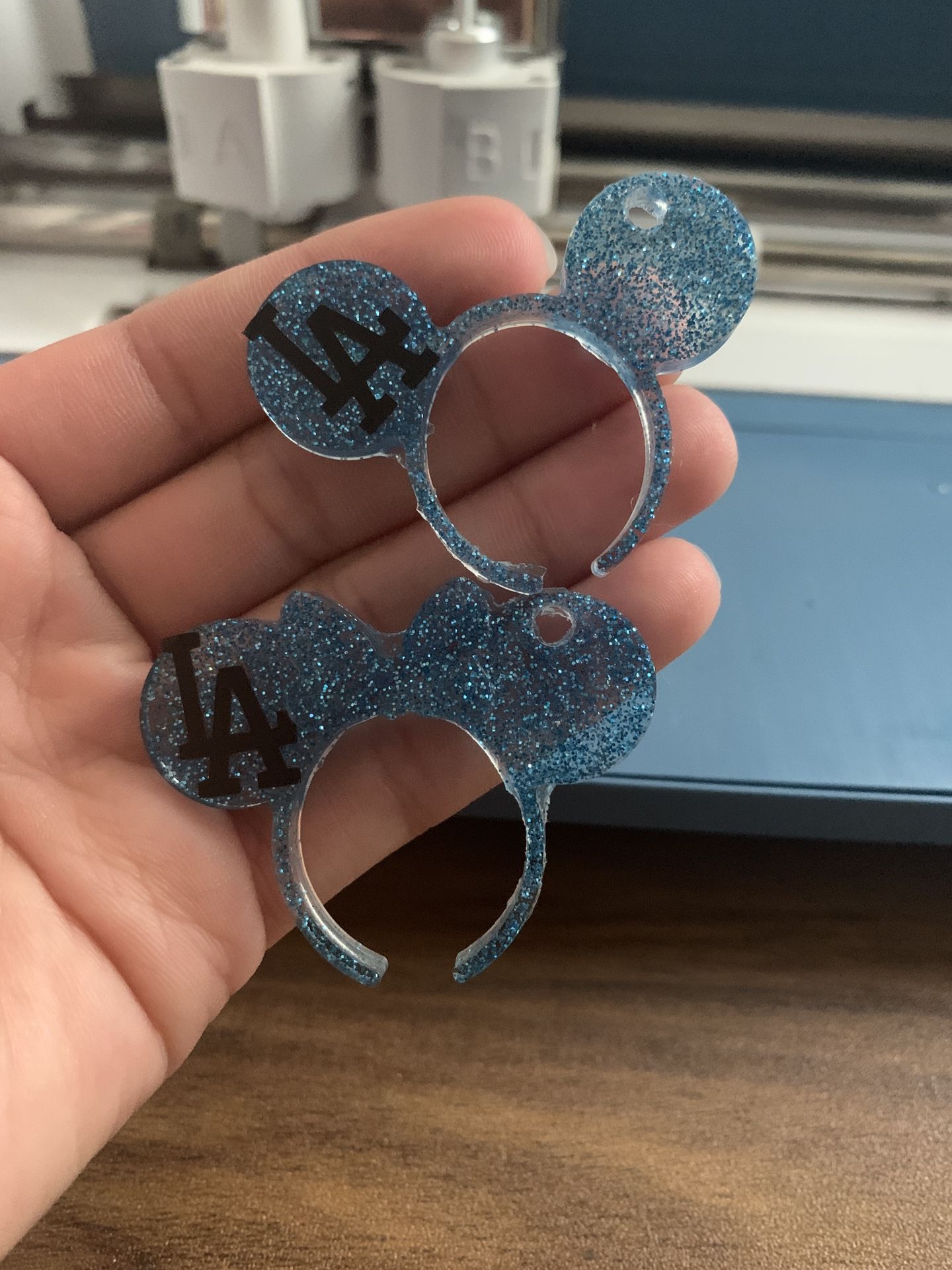 Resin Dodger Mickey /Minnie Ears Key Chain