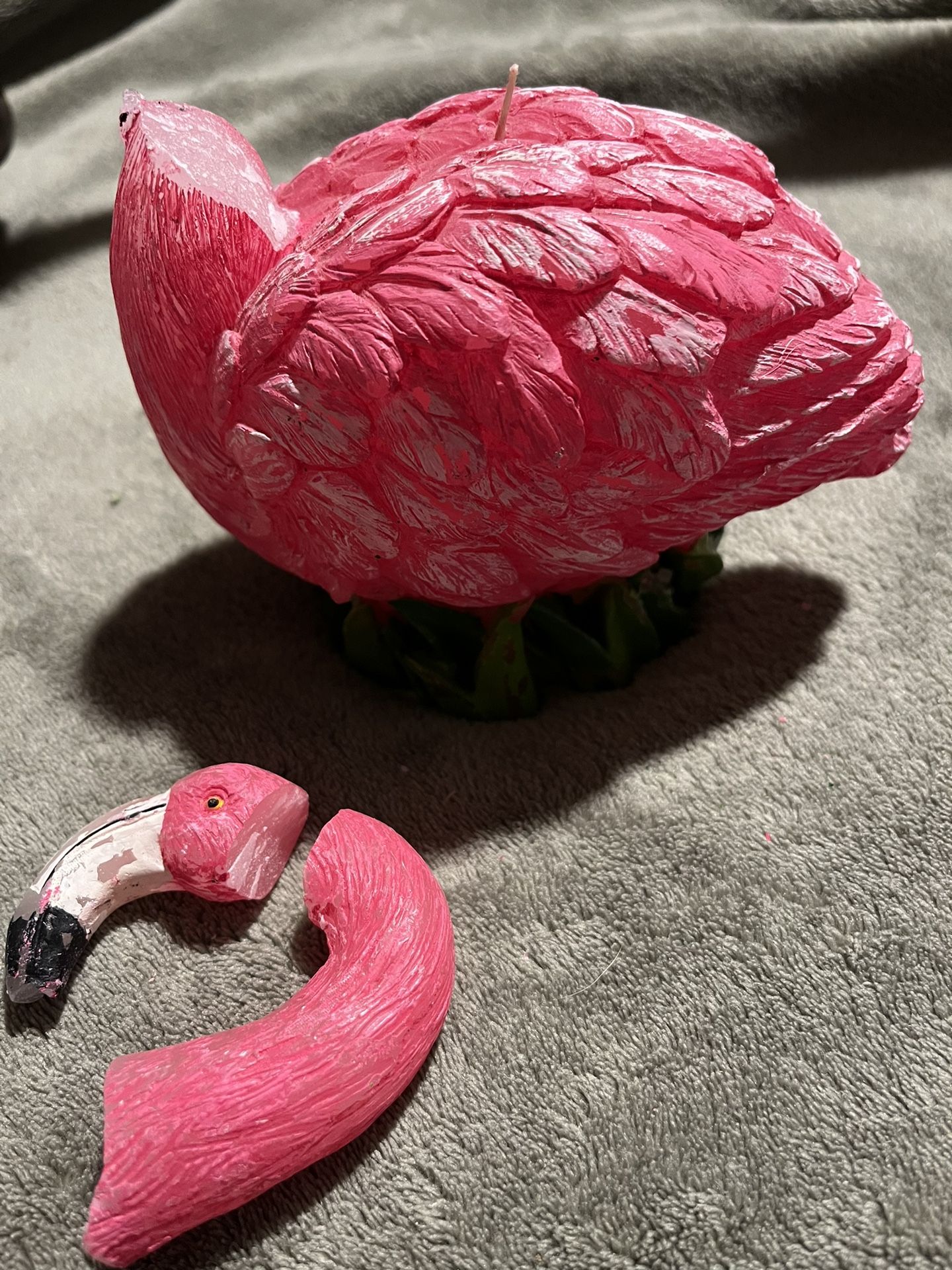 Flamingo Candle. Shipped To Me Broke In Process. New