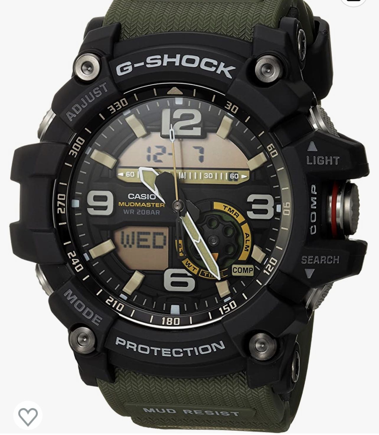 Casio Men's GG-1000-1A3CR Mudmaster G-SHOCK Quartz Casual Watch, Green