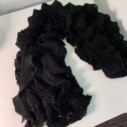 Handmade black boho scarf