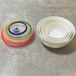 Glass Mixing Bowls Set With Lids (UTC Area)