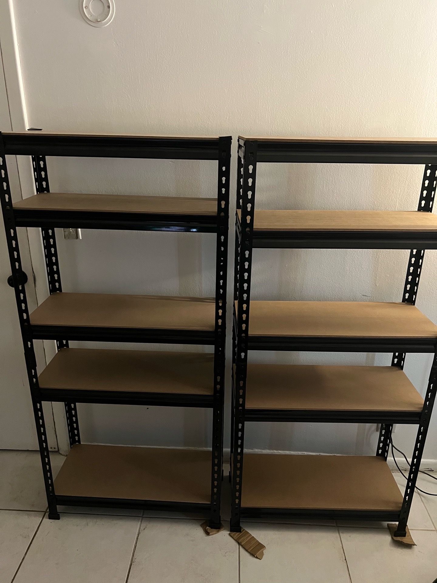 2 Heavy-Duty 5-Tier Metal Storage Shelves – Excellent Condition