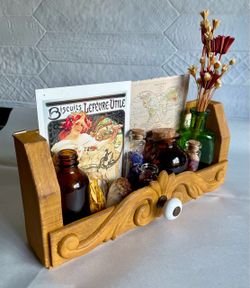 Small Vintage Upcycled Lightweight Rustic Yellow Wooden Wall Shelf