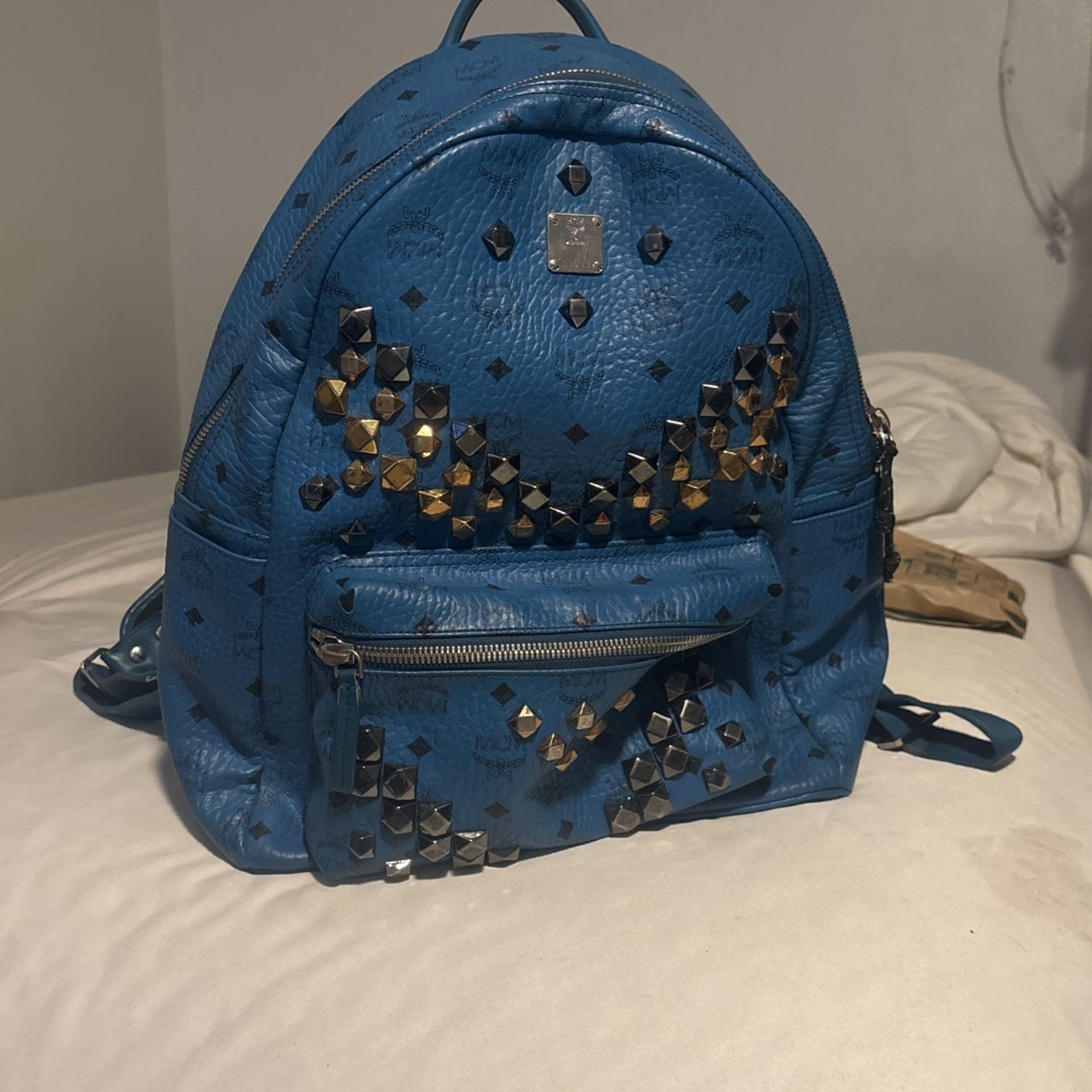 Blue MCM Backpack