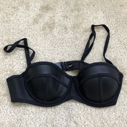 Triangl Black Neoprene Underwire Bikini Top